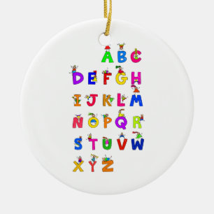 Ornement En Céramique Enfants d'alphabet