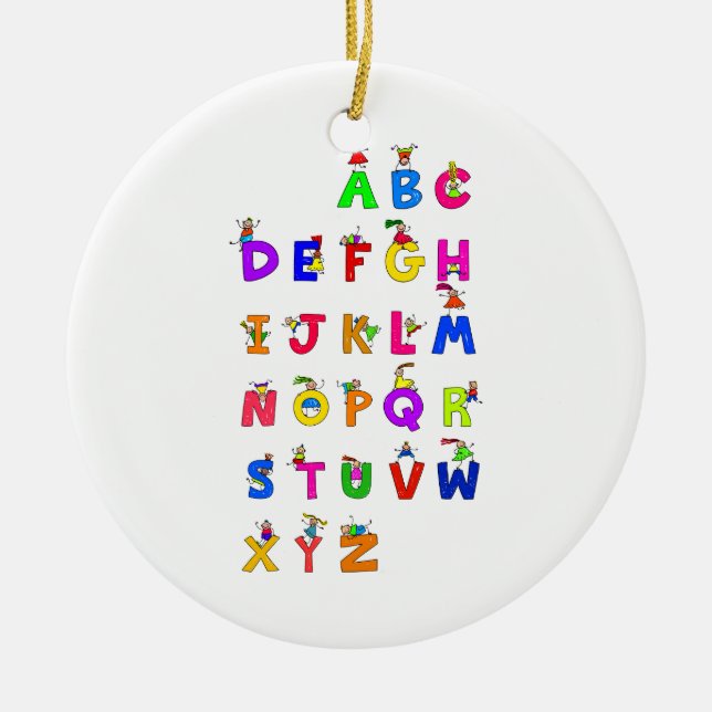Ornement En Céramique Enfants d'alphabet (Devant)