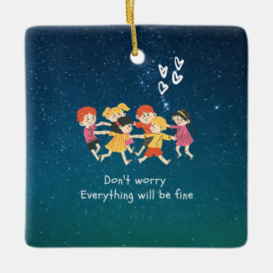 Ornement En Céramique Enfants heureux