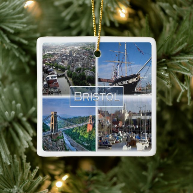 Ornement En Céramique ENG029 BRISTOL, Angleterre, Europe, (Arbre)