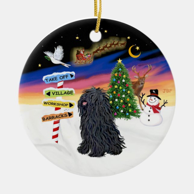 Ornement En Céramique Enseignes de Noël - Puli (Devant)