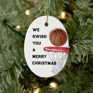 Ornement En Céramique Ensemble de Noël de basket-ball