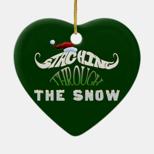 Ornement En Céramique Entraînement à travers la neige (Dos)