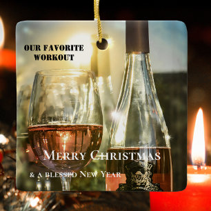 Ornement En Céramique Entraînement sur le vin rosé amusant Personnalis