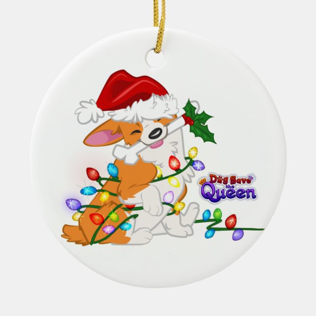 Ornement En Céramique Enveloppé dans l'ornement de vacances (Devant)