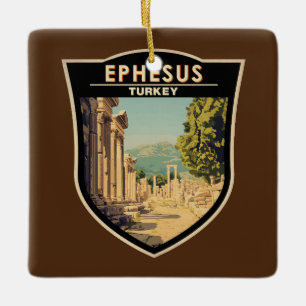 Ornement En Céramique Ephesus Turquie Voyage Art Vintage