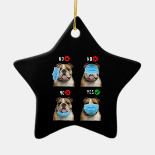 Ornement En Céramique Équipe cycliste English Bulldog Right Wear Face Ma