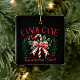 Ornement En Céramique Équipe de club de Noël Candy Cane Christmas corres