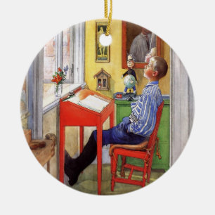 Ornement En Céramique Esbjorn Faire ses devoirs par Carl Larsson