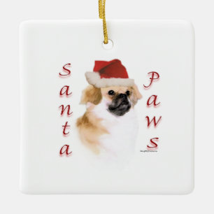 Ornement En Céramique Espagnol tibétain Père Noël Paws
