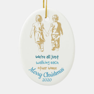 Ornement En Céramique Étaient juste de marcher l'un l'autre Inspiration 