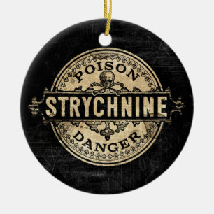 Ornement En Céramique Étiquette de poison de style vintage Strychnine