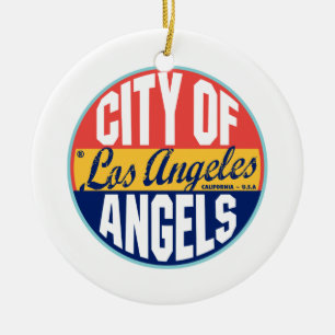 Ornement En Céramique Étiquette vintage de Los Angeles