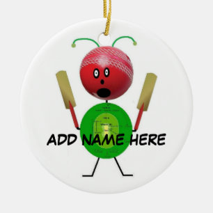 Ornement En Céramique Étoile de cricket personnalisée