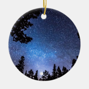 Ornement En Céramique Étoile de forêt regardant un plaisir d'astronomi