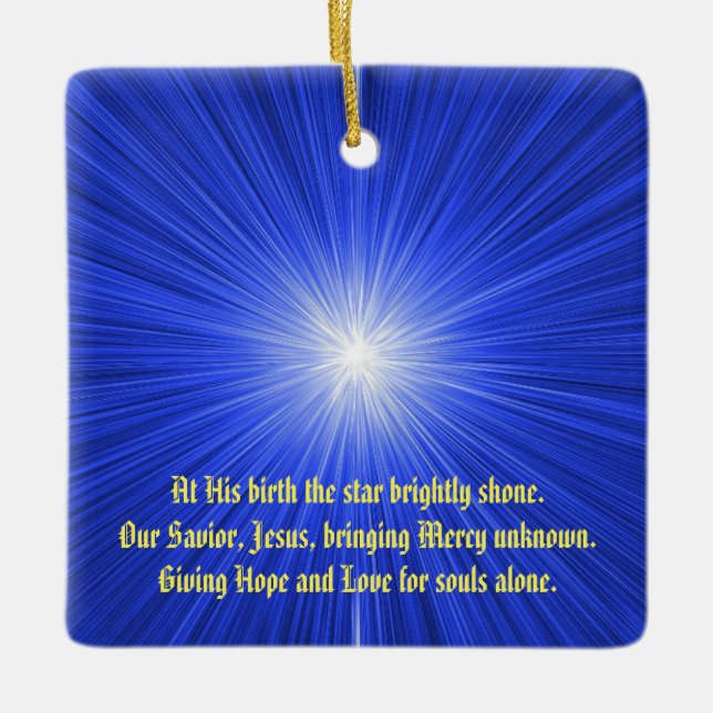 Ornement En Céramique Étoile de Noël (Devant)