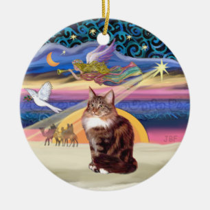 Ornement En Céramique Étoile de Noël - chat Maine Coon 9