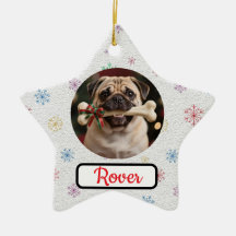 Étoile de Noël personnalisable Chien et Os pour an