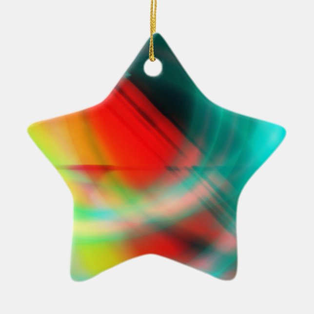 Ornement En Céramique Étoile pour arbre de Noël (Devant)