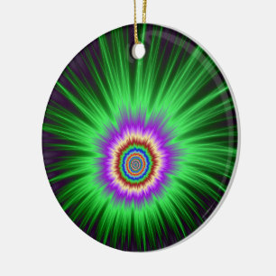 Ornement En Céramique Étoile verte ornementale éclate