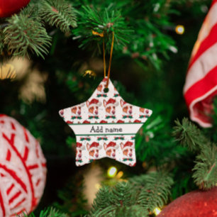 Ornement En Céramique Étoiles de Noël de la race de chien Podengo Portug