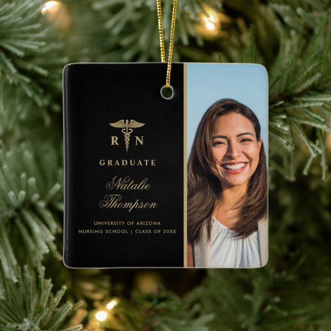 Ornement En Céramique Étudiant en soins infirmiers inscrit sur mesure (Arbre)