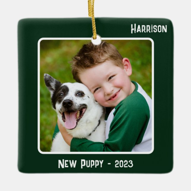 Ornement En Céramique Événement spécial Personnalisé 2 Photo 2 Côté Emer (Devant)