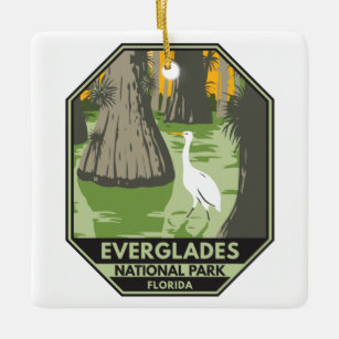 Ornement En Céramique Everglades Parc National Floride Egret Vintage