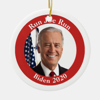 Ornement En Céramique Exécuter Joe Run - Biden 2020 - Votre texte à l'ar