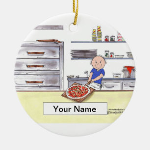 Ornement En Céramique Fabricant de pizza - mâle
