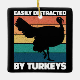 Ornement En Céramique Facile À Distraire Par Turkeys Cute Owner Cool Par