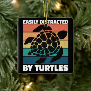 Ornement En Céramique Facilement Distrait Par Les Tortues Cool Animal Me