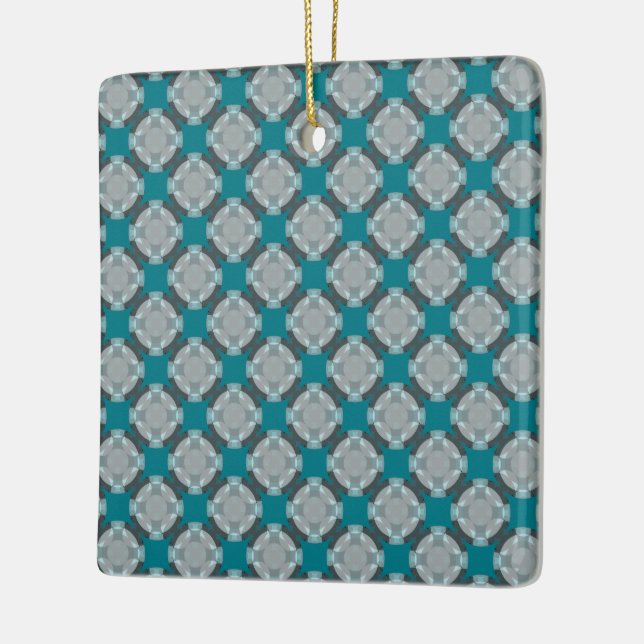 Ornement En Céramique Faded Circle Grid par Kenneth Yoncich (Gauche)