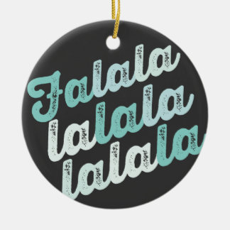 Ornement En Céramique Falalala Mint Ombre Gras Script Photo Noël