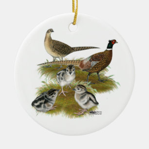 Ornement En Céramique Famille du faisan à collier