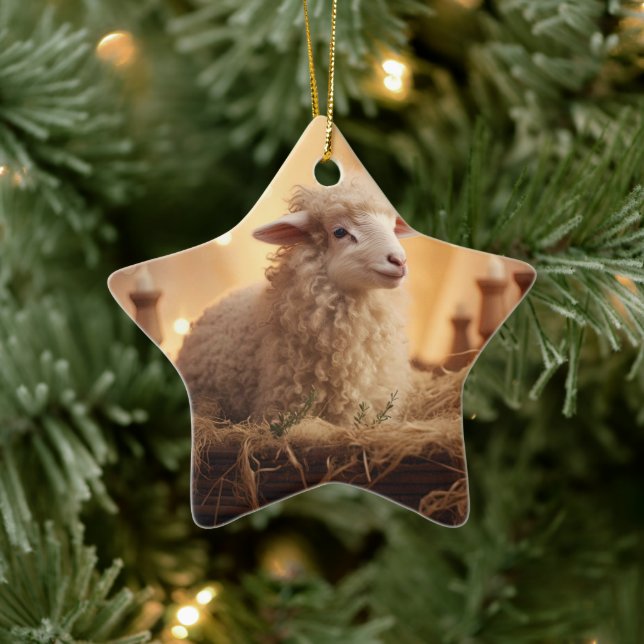 Ornement En Céramique Fantastique Noël des moutons, Don pour les amoureu (Arbre)