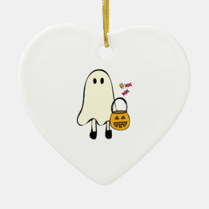 Ornement En Céramique Fantôme de Halloween