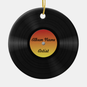 Ornement En Céramique Faux disque vinyle fait sur commande