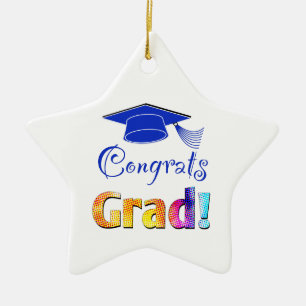 Ornement En Céramique Félicitations Couleurs Grad, Amusants