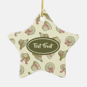 Ornement En Céramique Femme Casquette d'été Jaune