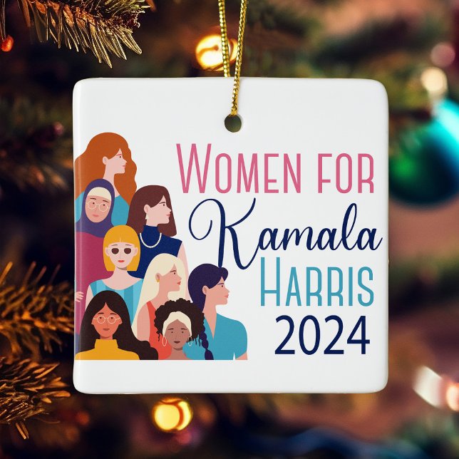 Ornement En Céramique Femmes pour Kamala Harris 2024 Election Christmas (Créateur téléchargé)