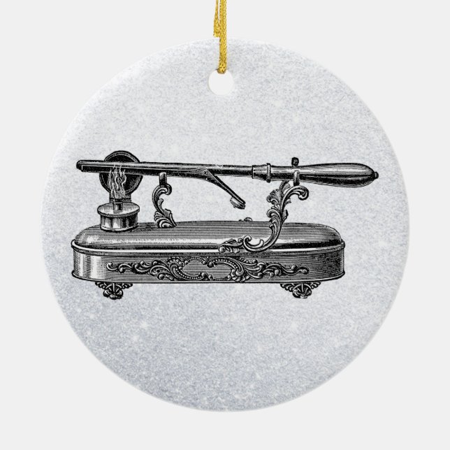 Ornement En Céramique fer à friser vintage (Dos)