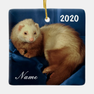 Ornement En Céramique Ferret personnalisé pour animaux de compagnie