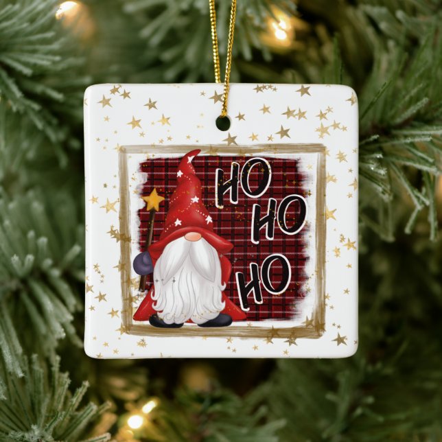 Ornement En Céramique Festif Noël Gnome (Arbre)