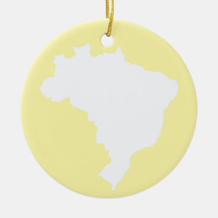 Ornement En Céramique Festive de crème au Brésil à Emporio Moffa