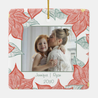 Ornement En Céramique Festive Poinsettia Ornament