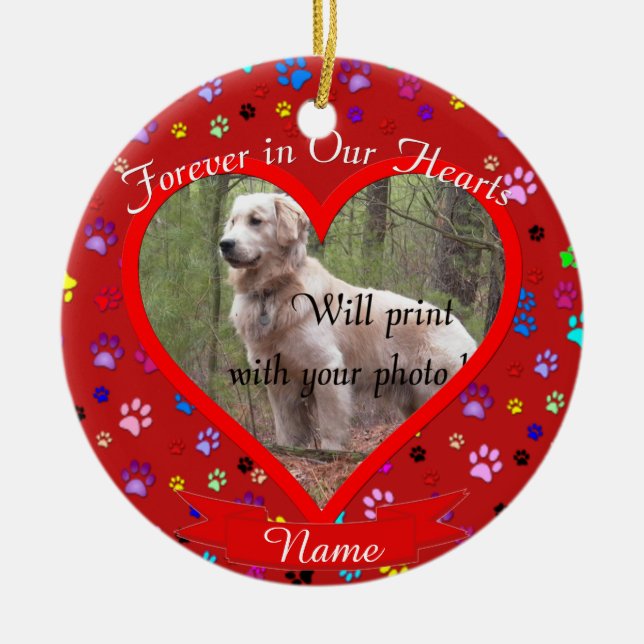 Ornement En Céramique Fête commémorative de chien ou de chat (Devant)