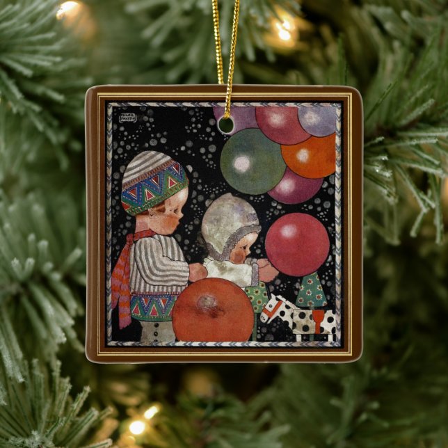 Ornement En Céramique Fête d'anniversaire, ballons et jouets pour enfant (Arbre)