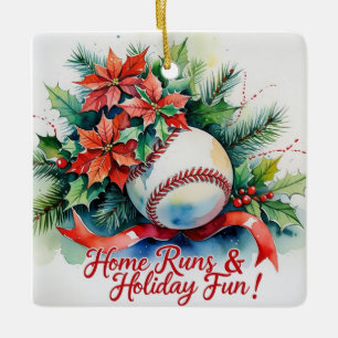 Ornement En Céramique Fête de Noël du baseball