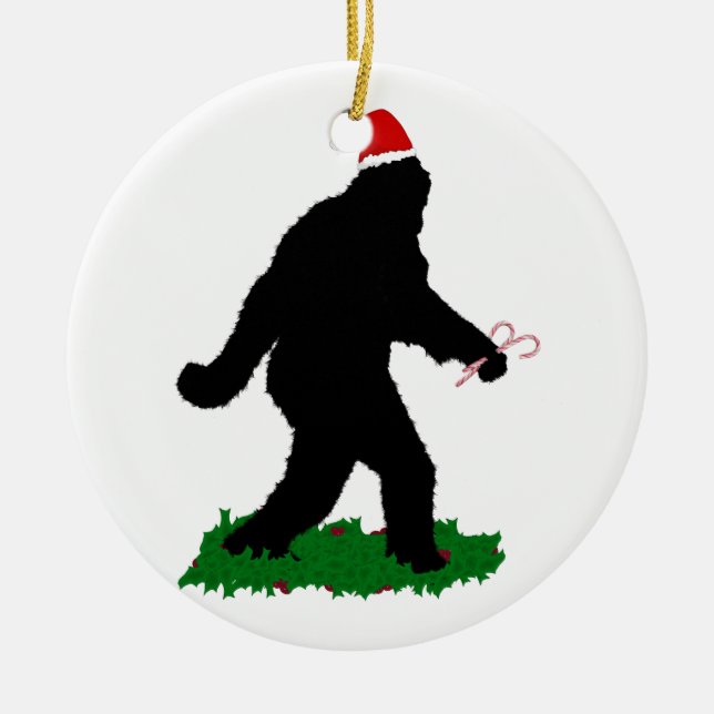 Ornement En Céramique Fête de Noël, Gone Squatchin' (Devant)